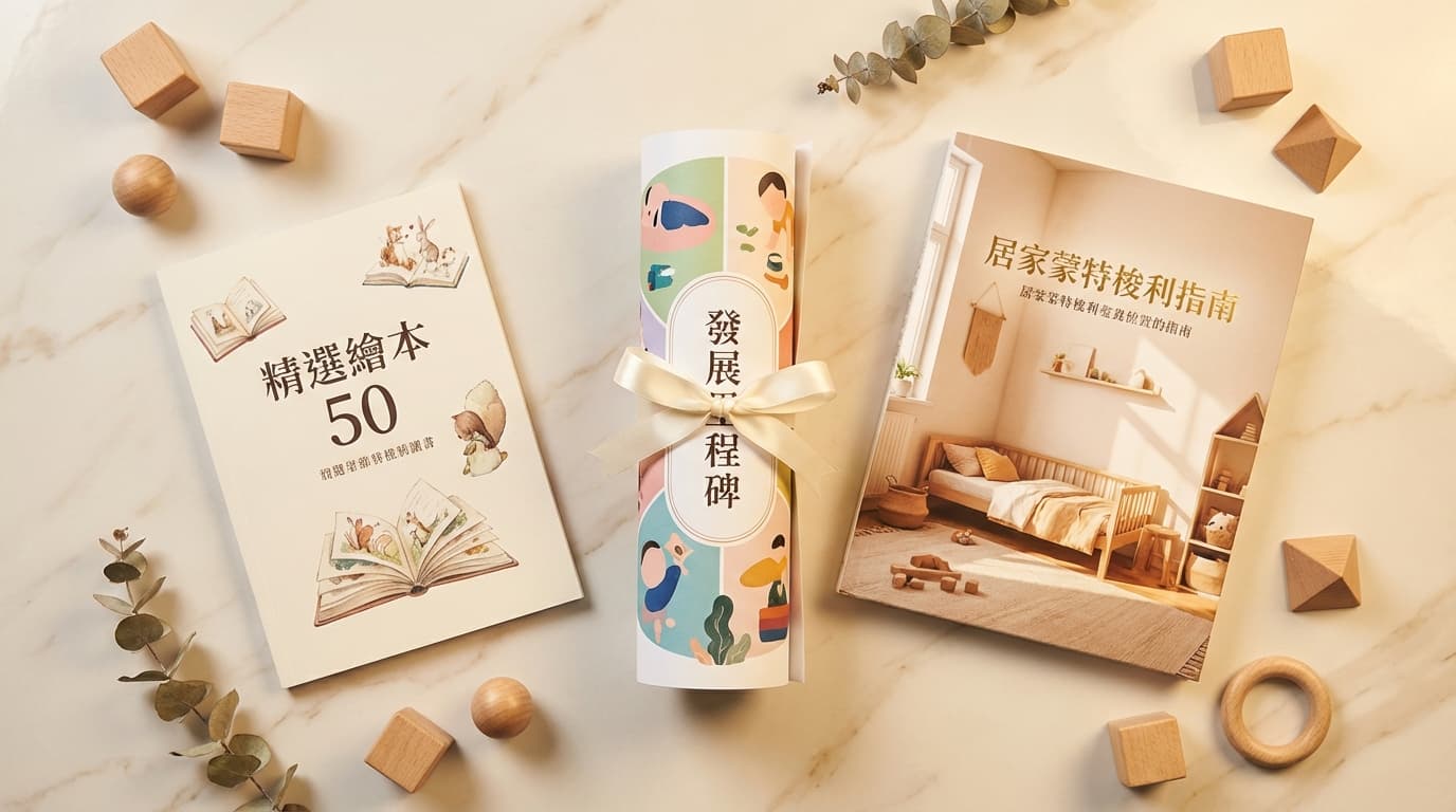 三大限時贈品:發展對照表、繪本清單、環境佈置指南
