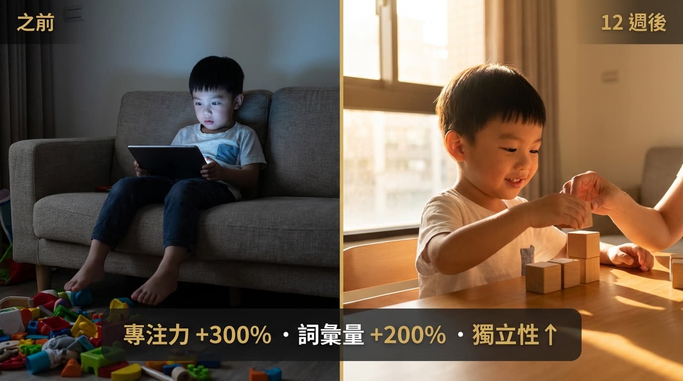 12週前後對比:專注力+300%、詞彙量+200%