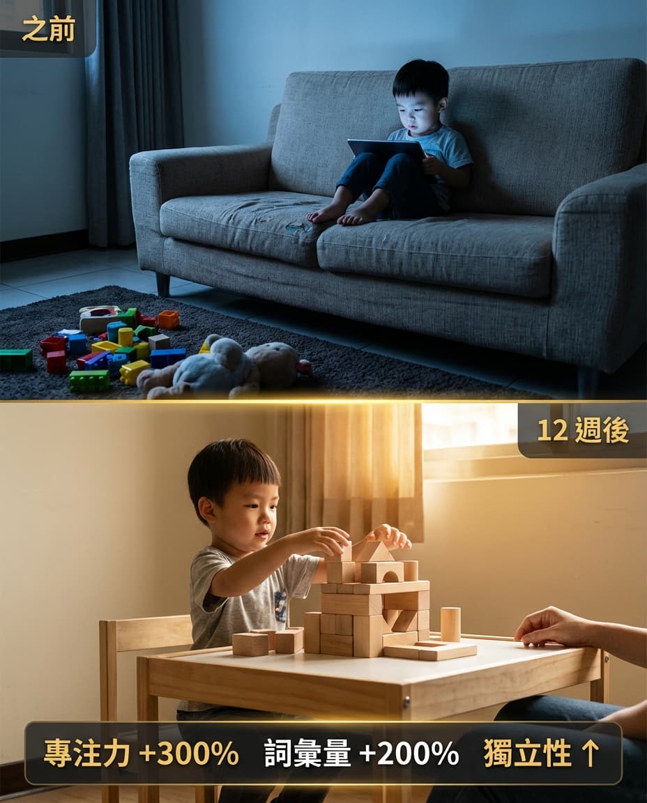 12週前後對比:專注力+300%、詞彙量+200%